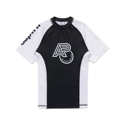 A&PWW Kids SS Rashguard: (White/Black)
