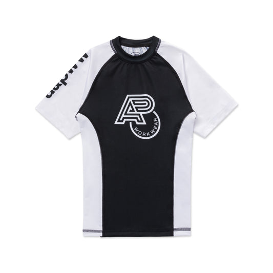 A&PWW Kids SS Rashguard: (White/Black)