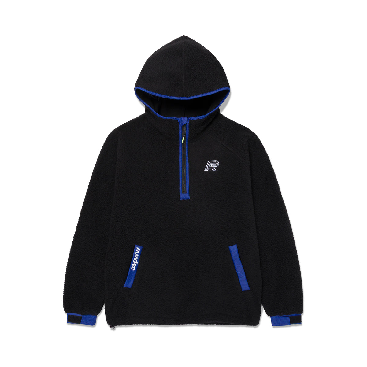 A&P BERBER FLEECE HALF-ZIP MOCK HOODIE (BLACK) – ALBINO & PRETO EU