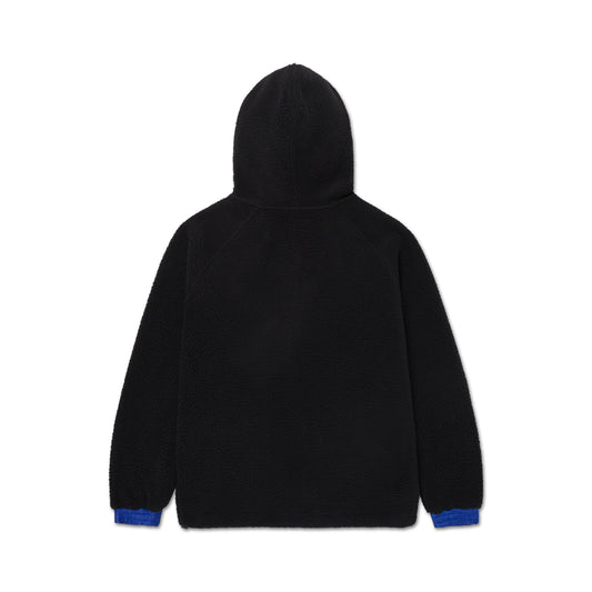 A&P BERBER FLEECE HALF-ZIP MOCK HOODIE (BLACK)